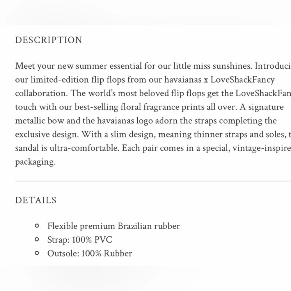 LoveShackFancy x Havaianas Flip Flops